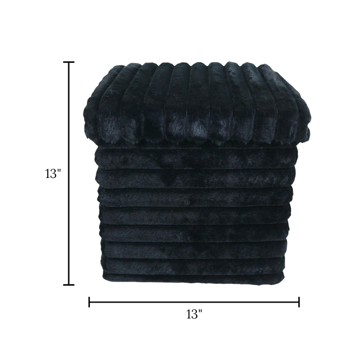 stuff stool square foldable & storage box black