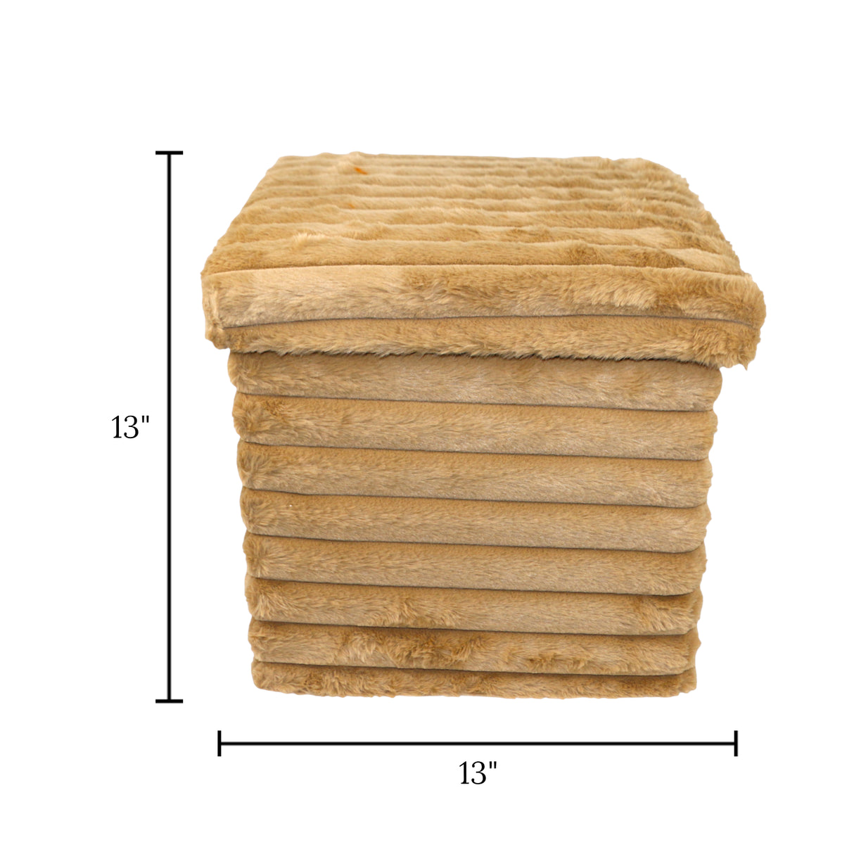 stuff stool square foldable & storage box brown