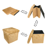 stuff stool square foldable & storage box brown