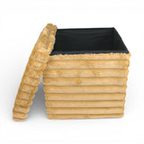 stuff stool square foldable & storage box brown