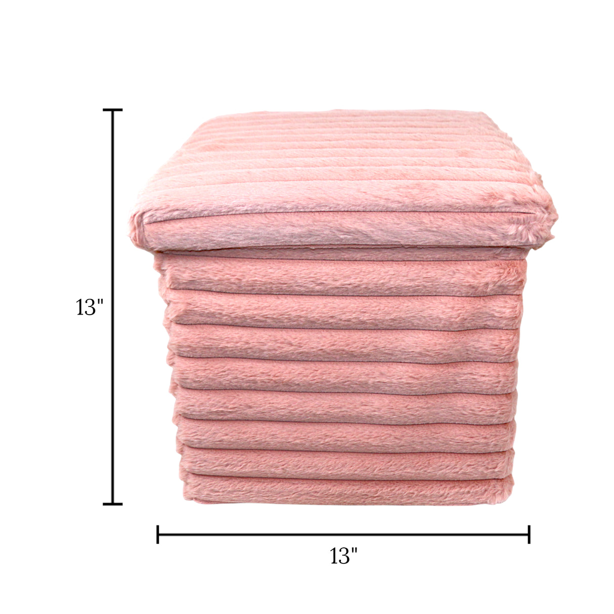 stuff stool square foldable & storage box pink