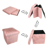 stuff stool square foldable & storage box pink