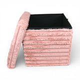 stuff stool square foldable & storage box pink