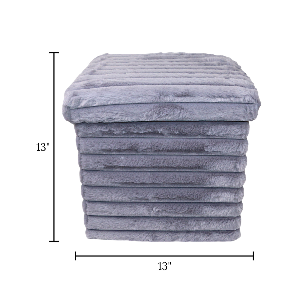 stuff stool square foldable & storage box grey