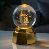 3d crystal moveable globe golden base china