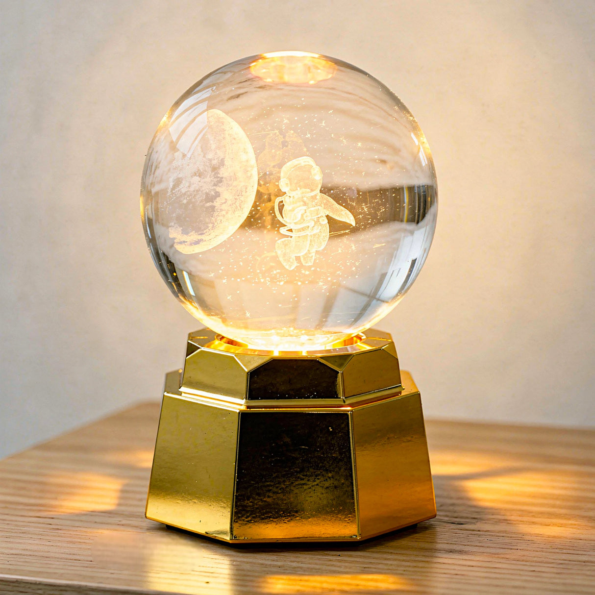 3d crystal moveable globe golden base china