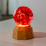 3d crystal moveable crack globe wood base texture china