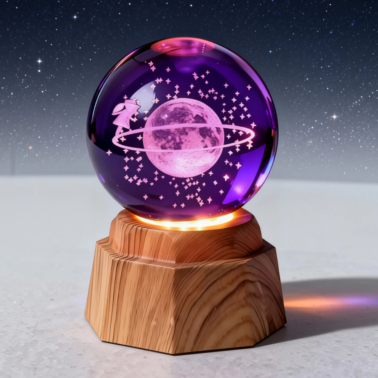 3d crystal moveable color globe wood base china