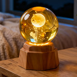 3d crystal moveable color globe wood base china