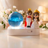 3d crystal moveable globe with couple characters