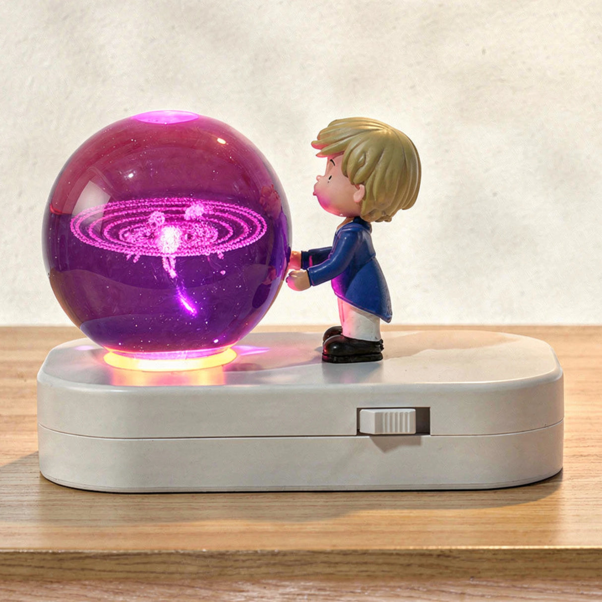 3d crystal moveable globe with couple characters