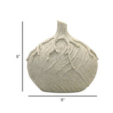 decorative leaf textured vase ceramic beige color  8"x8" china