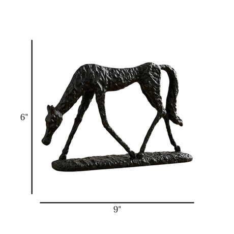 statue horse sculpture black 6"x9" china