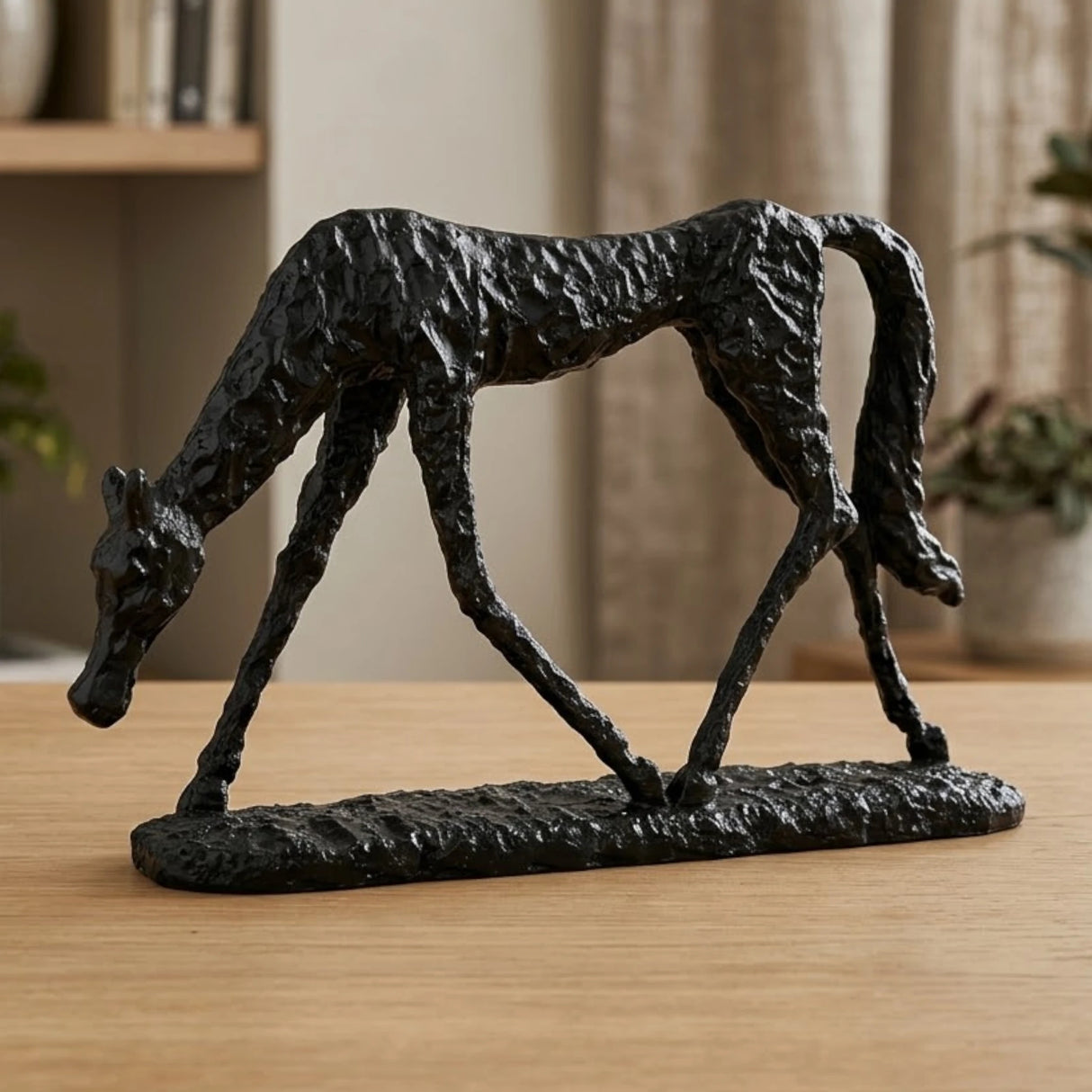 statue horse sculpture black 6"x9" china