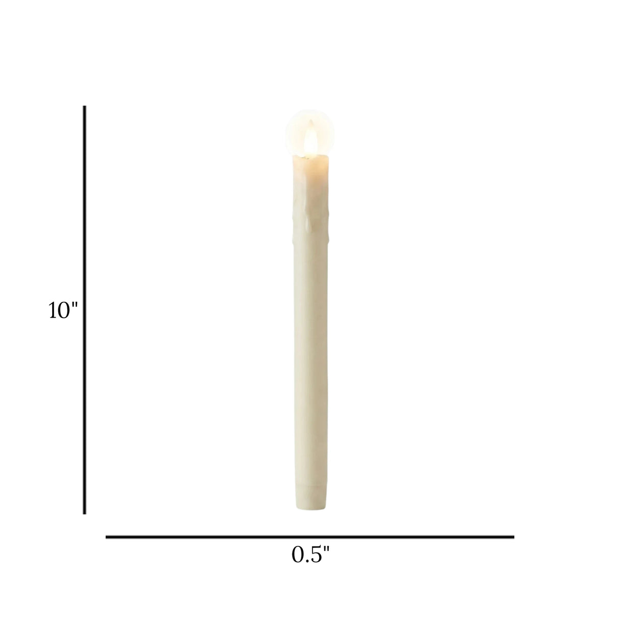 led candle 1pc long 10"x0.5" white china
