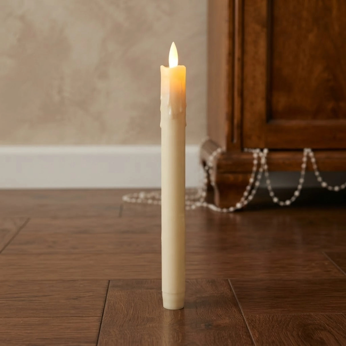 led candle 1pc long 10"x0.5" white china