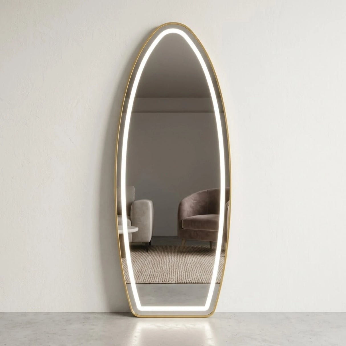 led standing mirror oval 63''x23'' china