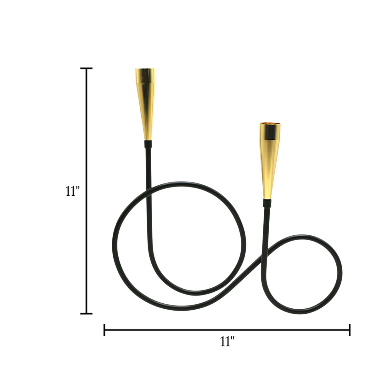 metal abstract candle holder 2-s black & golden china