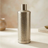 decorative metal vase textured silver 13"x5" large china