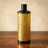 decorative metal vase textured black & golden large china