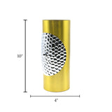 decorative metal vase with textured silver honeycomb medium china