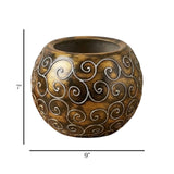 decorative fiber bowl antique golden small 9"x7''