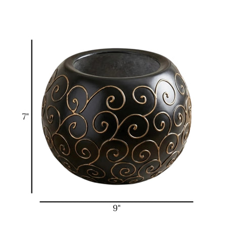 decorative fiber bowl black small 9''x7''