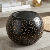 decorative fiber bowl black small 9''x7''