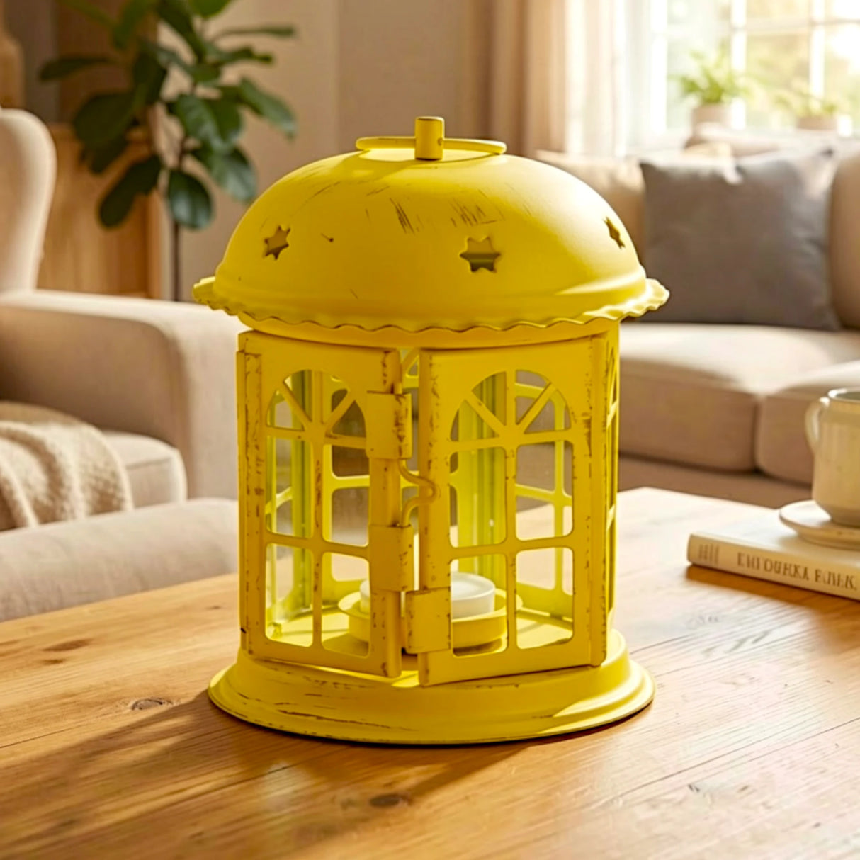 decorative metal hanging lantern yellow china