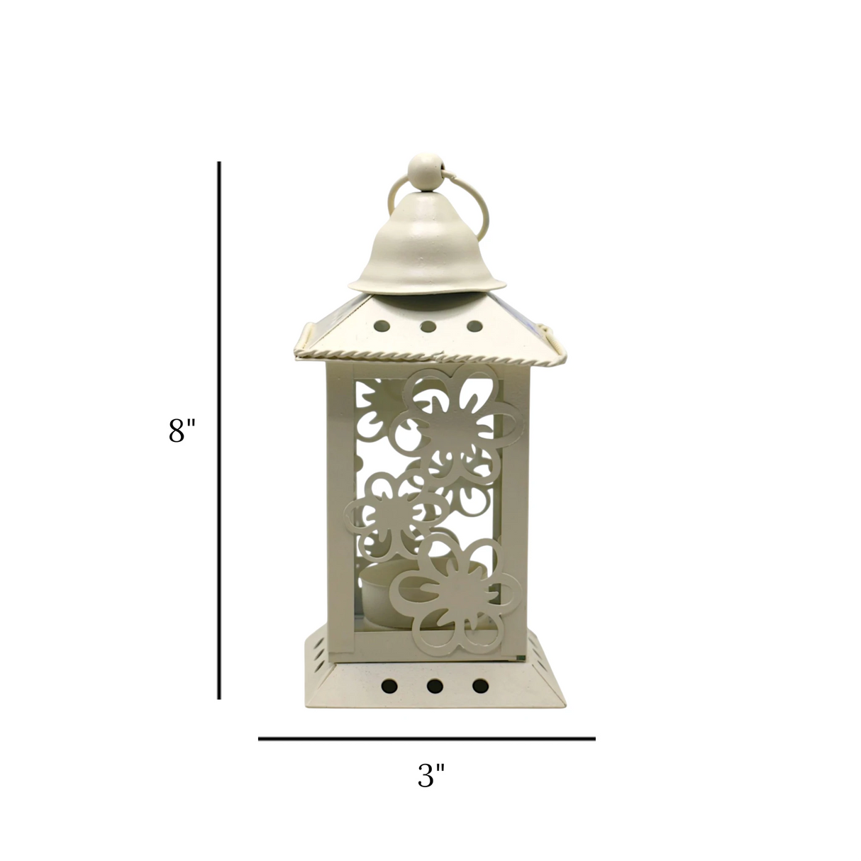 decorative metal hanging lantern off white china