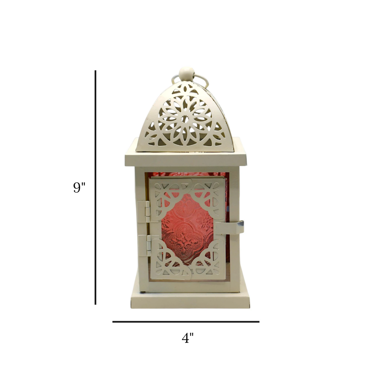 decorative metal hanging lantern off white china