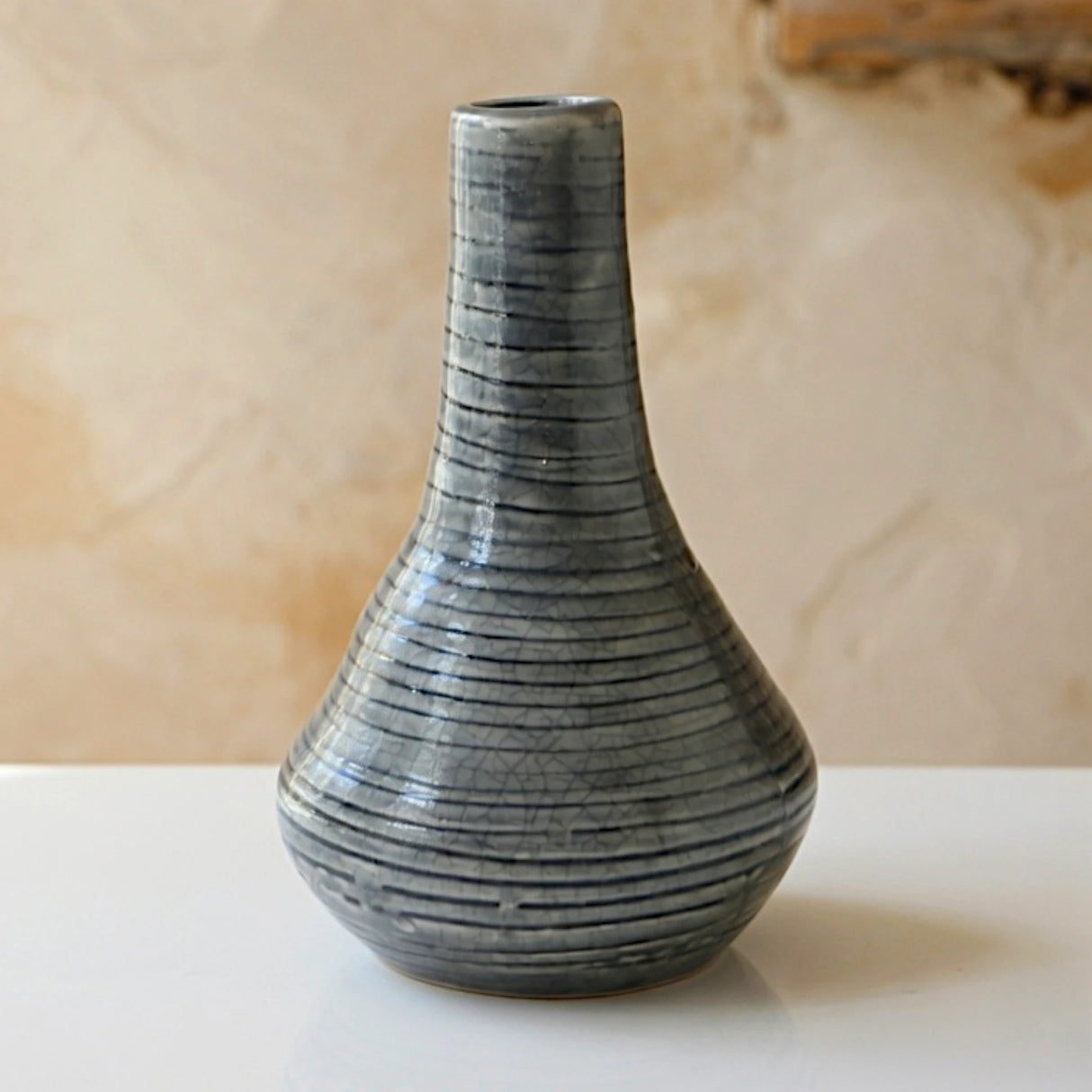 ceramic vase surahi grey 8"x5" china