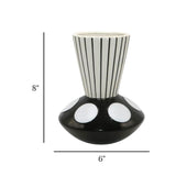 ceramic vase brillar black & white 8"x6" china