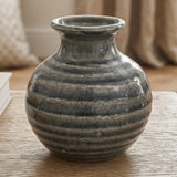 ceramic vase studio pottery gray small 6"x5" china