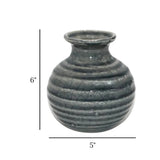 ceramic vase studio pottery gray small 6"x5" china