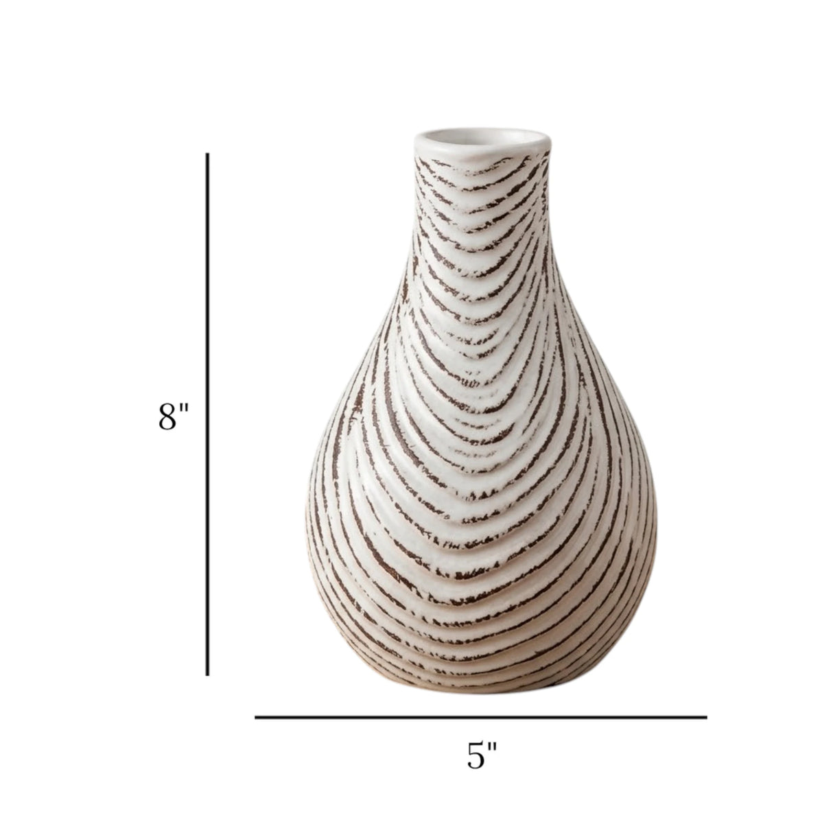ceramic vase textured grey 8"x5" china
