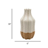 ceramic vase 2-tone speckled stoneware large 10"x6" china