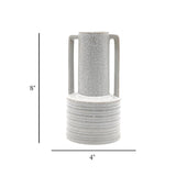 ceramic vase embosed textured white 8"x4" small china
