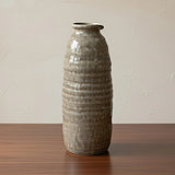ceramic vase textured brown 9"x4" china