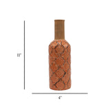 ceramic vase textured peach pink 11"x4" china