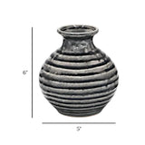 ceramic vase studio pottery gray medium 6"x5" china