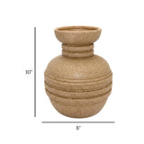ceramic vase rounded light brown large 10'x'8 china