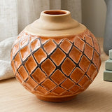 ceramic vase embosed textured peach large 7'x'6 china