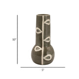 ceramic vase prominent bulbous gray 10"x5" china