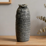 ceramic vase textured grey 9"x4" china
