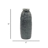 ceramic vase textured grey 9"x4" china