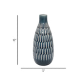 ceramic vase textured grey 12"x5" china