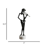 statue girl musician violin perormance black 11.5''x3" china
