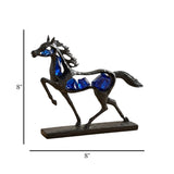 statue horse white with 5 crystal small 8"x8" china
