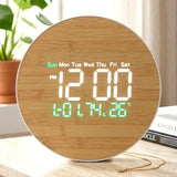 table & wall clock wooden round digital white 10x10 china